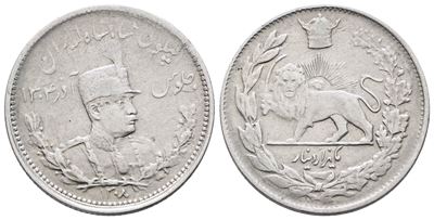 Iran. Reza Pahlavi (1925-1941). 1000 Dinars 1308 (1929). Km 1103; Ag; 4,61gr