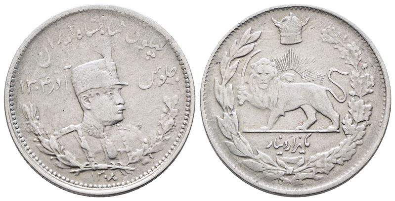 Iran. Reza Pahlavi (1925-1941). 1000 Dinars 1308 (1929). Km 1103; Ag; 4,61gr