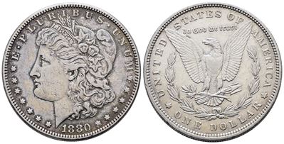 Usa. Philadelphia. Dollaro "morgan" 1880. Km 110; Ag; 26,73gr Bb