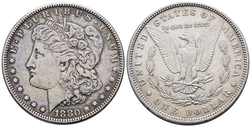 Usa. Philadelphia. Dollaro "morgan" 1880. Km 110; Ag; 26,73gr