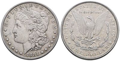 Usa. Philadelphia. Dollaro "morgan" 1881. Km 110; Ag; 26,73gr