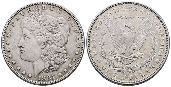 USA. PHILADELPHIA. Dollaro "Morgan" 1881. KM 110; Ag; 26,73gr