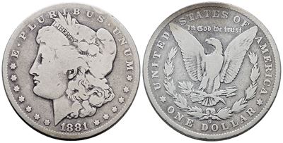 Usa. New Orleans. Dollaro "morgan" 1881. Km 110; Ag; 26,73gr