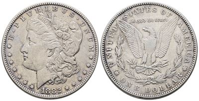 Usa. Philadelphia. Dollaro "morgan" 1882. Km 110; Ag; 26,73gr