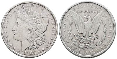 Usa. Philadelphia. Dollaro "morgan" 1883. Km 110; Ag; 26,73gr Bb