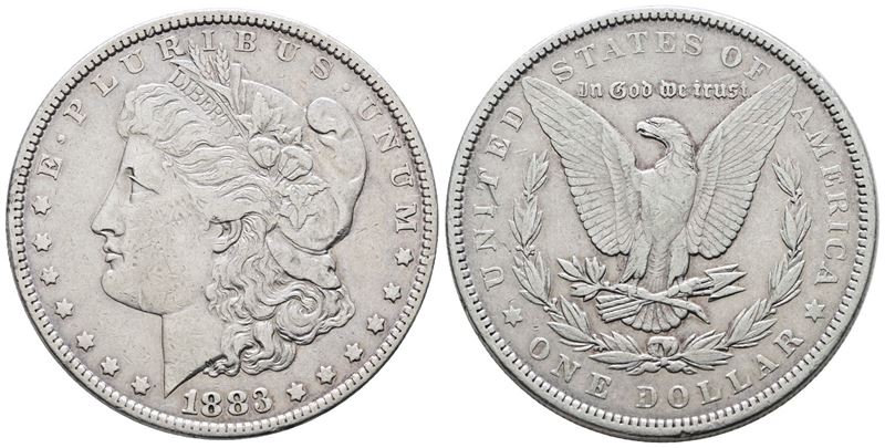 Usa. Philadelphia. Dollaro "morgan" 1883. Km 110; Ag; 26,73gr Bb