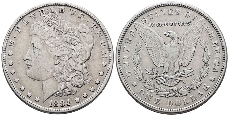 Usa. Philadelphia. Dollaro "morgan" 1884. Km 110; Ag; 26,73gr