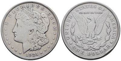 Usa. Denver. Dollaro "morgan" 1921. Km 110; Ag; 26,73gr