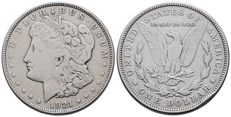 Usa. Denver. Dollaro "morgan" 1921. Km 110; Ag; 26,73gr
