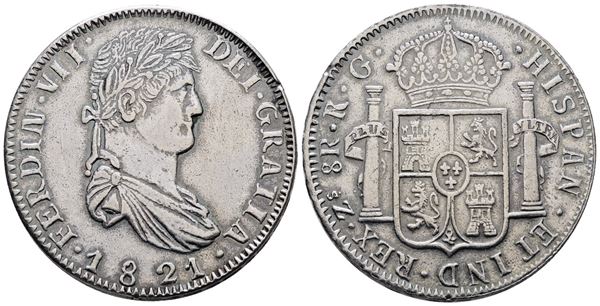 MESSICO. ZACATECAS. Ferdinando VII (1808-1833). 8 reales 1821. COPIA XX SECOLO. KM 111.5; Ma; 21,88gr
