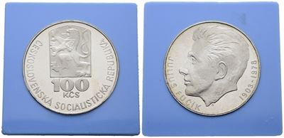 Cecoslovacchia. 100 Corone 1978 "75 Anni dalla Nascita di Fucik". Km 92; Ag; 15gr; Rara. in Capsu...
