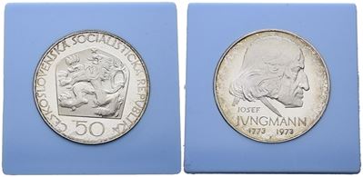 Cecoslovacchia. 50 Corone 1973 "200 Anni dalla Nascita di Jungmann". Km 79; Ag; 13gr; Rara. in Ca...