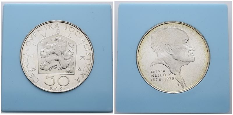 Cecoslovacchia. 50 Corone 1978 "centenario della Nascita di Nejedly". Km 90; Ag; 13gr; Rara. in C...