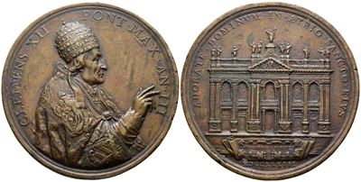 Stato Pontificio. Clemente XII (1730-1740). Medaglia 1733 III per il Nuovo Portico della Basilica...