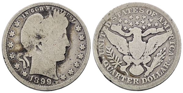 USA. PHILADELPHIA. 1/4 dollaro 1899. KM A114; Ag; 5,72gr