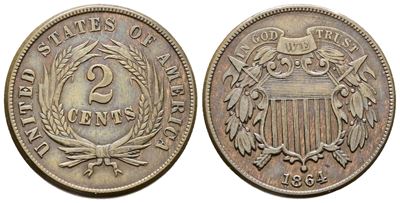 Usa. 2 Cents 1864. Km 94; Cu; 6,2gr