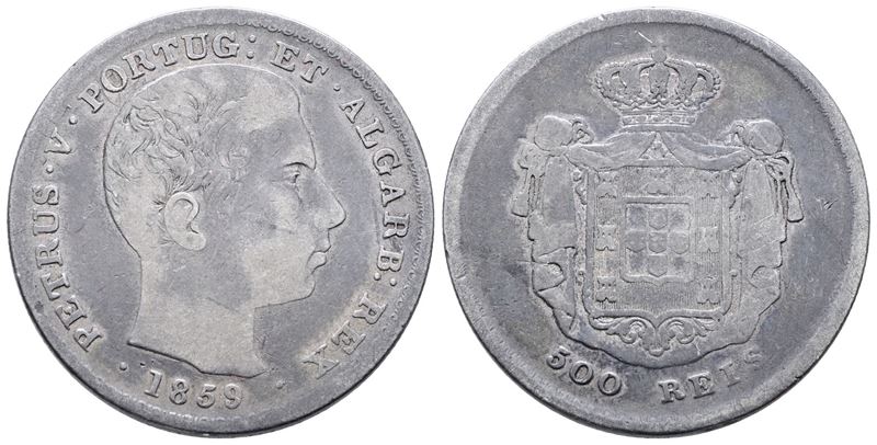 Pedro V, Moneta da 500 reis del 1859 in argento