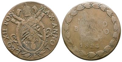 Leone XII, Mezzo baiocco 1824