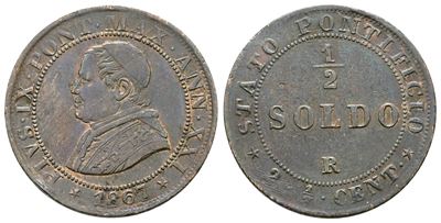 Pio IX, Mezzo soldo 1867