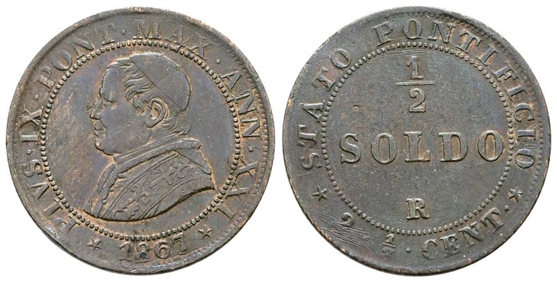 Pio IX, Mezzo soldo 1867