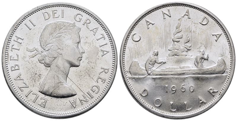 Canada. Elisabetta II (1952-2022). Dollaro 1960. Km 54; Ag; 23,3gr