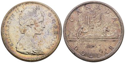 Canada. Elisabetta II (1952-2022). Dollaro 1965. Km 64.1; Ag; 23,3gr.