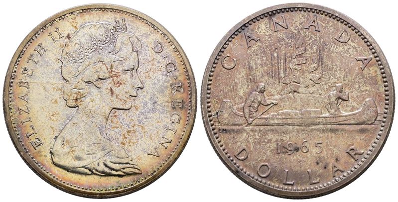 Canada. Elisabetta II (1952-2022). Dollaro 1965. Km 64.1; Ag; 23,3gr.