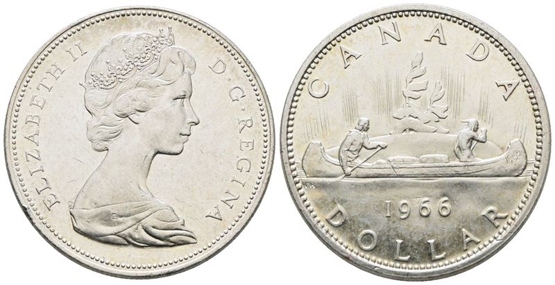 Canada. Elisabetta II (1952-2022). Dollaro 1966. Km 64.1; Ag; 23,3gr.