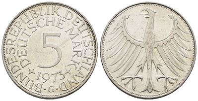 Germania. 5 Marchi 1973 G. Km 112; Ag; 11,2gr
