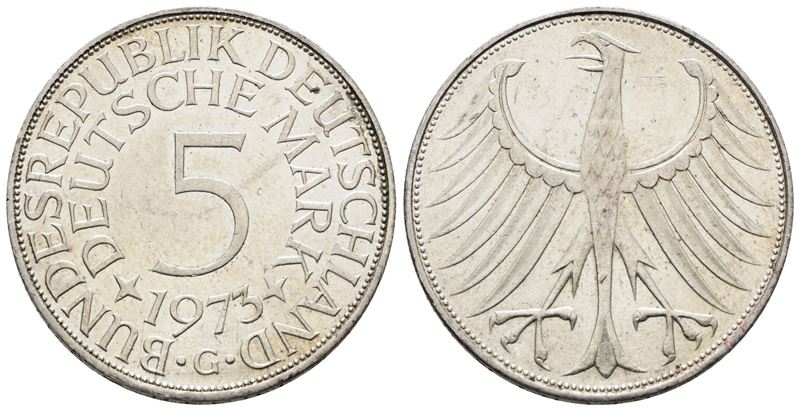 Germania. 5 Marchi 1973 G. Km 112; Ag; 11,2gr