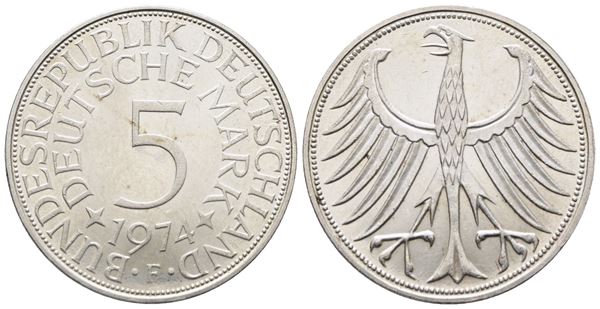 GERMANIA. 5 marchi 1974 F. KM 112; Ag; 11,2gr