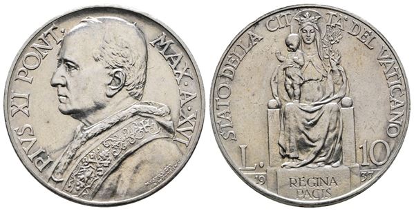 VATICANO. Pio XI (1929-1938). 10 lire 1937. Gig. 19; Ag; 10gr