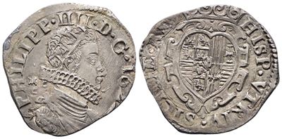 Napoli. Regno di Napoli. Filippo IV di Spagna (1621-1665). Tarì 20 Grana 1622 MC/C, Sigla 5 Conia...