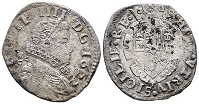 Napoli. Regno di Napoli. Filippo IV di Spagna (1621-1665). Tarì 20 Grana 1622 MC/C. Mir 245/3. Ma...