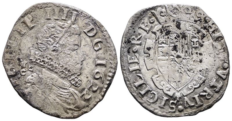 Napoli. Regno di Napoli. Filippo IV di Spagna (1621-1665). Tarì 20 Grana 1622 MC/C. Mir 245/3. Ma...