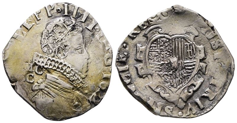 Napoli. Regno di Napoli. Filippo IV di Spagna (1621-1665). Tarì 20 Grana 1622 MC/C. Mir 245/3. Ma...