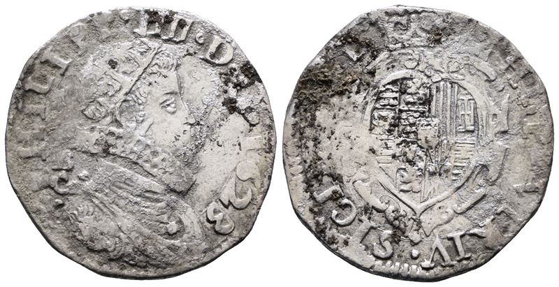 Napoli. Regno di Napoli. Filippo IV di Spagna (1621-1665). Tarì 20 Grana 1623 b/C, Giglio Come Si...