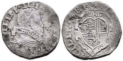 Napoli. Regno di Napoli. Filippo IV di Spagna (1621-1665). Tarì 20 Grana 1623 b/C. L Come Simbolo...
