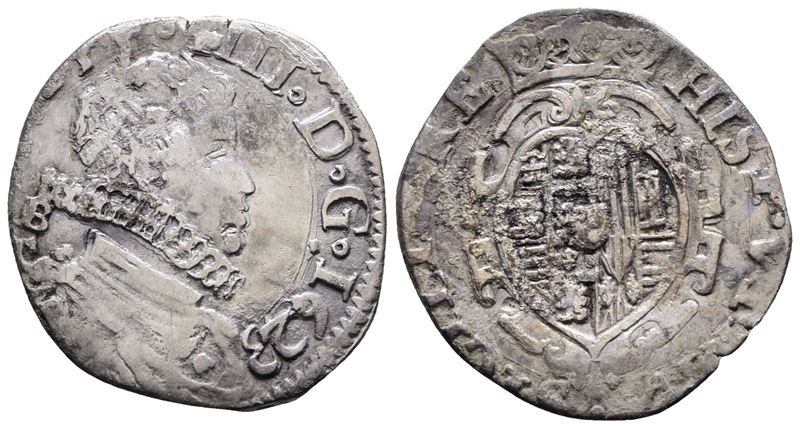 Napoli. Regno di Napoli. Filippo IV di Spagna (1621-1665). Tarì 20 Grana 1623 b/C. Mir 245/7. Mag...