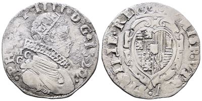 Napoli. Regno di Napoli. Filippo IV di Spagna (1621-1665). Tarì 20 Grana 1622 MC/C, Punto Come Si...