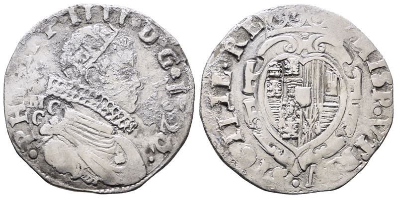 Napoli. Regno di Napoli. Filippo IV di Spagna (1621-1665). Tarì 20 Grana 1622 MC/C, Punto Come Si...