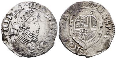 Napoli. Regno di Napoli. Filippo IV di Spagna (1621-1665). Tarì 20 Grana 1623 b/C. Mir 245/7. Mag...