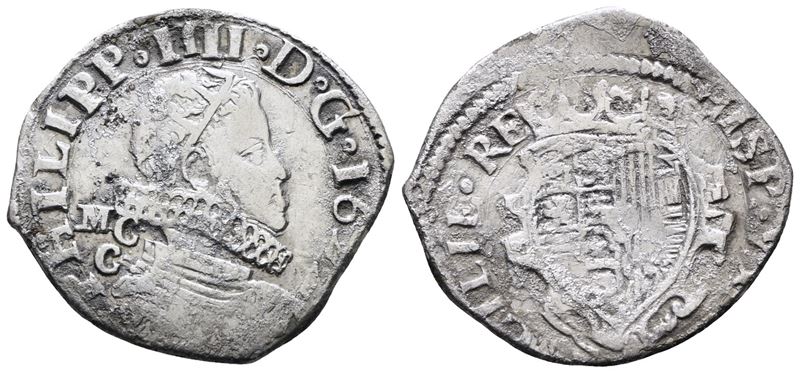 Napoli. Regno di Napoli. Filippo IV di Spagna (1621-1665). Tarì 20 Grana 1622 MC/C. Mir 245/3. Ma...