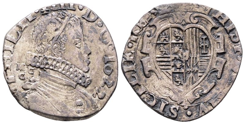 Napoli. Regno di Napoli. Filippo IV di Spagna (1621-1665). Tarì 20 Grana 1622 MC/C. Mir 245/3. Ma...