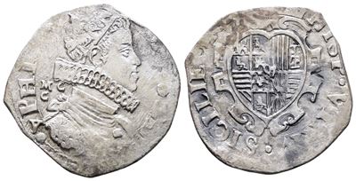 Napoli. Regno di Napoli. Filippo IV di Spagna (1621-1665). Tarì 20 Grana 1622 MC/C, Sigla V. Coni...
