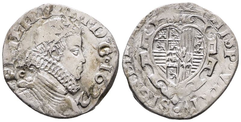 Napoli. Regno di Napoli. Filippo IV di Spagna (1621-1665). Tarì 20 Grana 1622 MC/C. Mir 245/3. Ma...