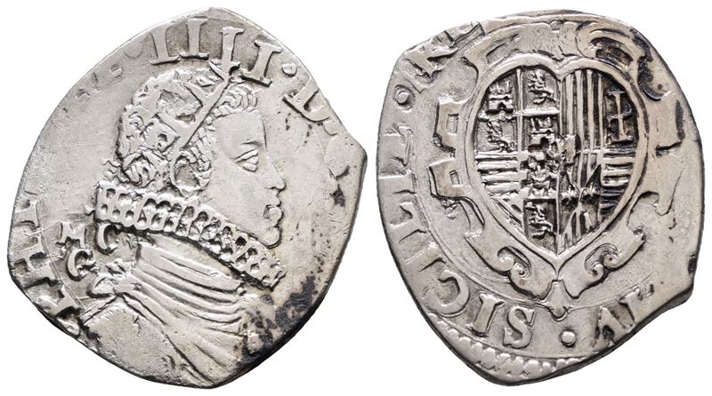 Napoli. Regno di Napoli. Filippo IV di Spagna (1621-1665). Tarì 20 Grana 1622 MC/C. Mir 245/3. Ma...