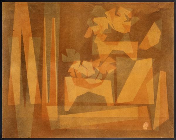 CORRADO CAGLI - Study for the shield of Tancredi for the "Tancredi"