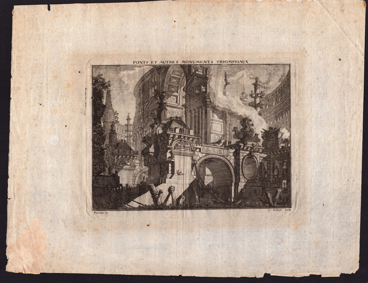 Giovanni Battista Piranesi - Veduta d'uno de' circhi antichi con altri monumenti al dintorno, bul...