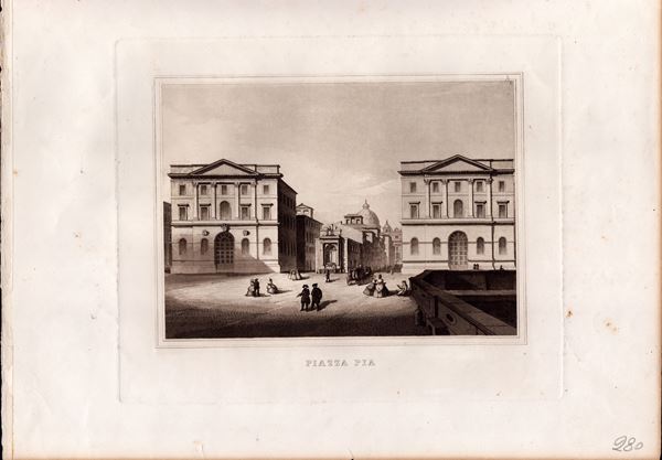 Nuova Scuola di Fanciulli in Piazza Pia | Nuova Scuola per le fanciulle in Borgo Vittorio | Piazza Pia | Nuovo quartiere al Vaticano